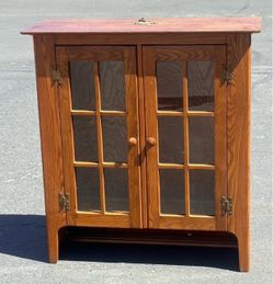 Wood Display Cabinet with Glass Panel Doors