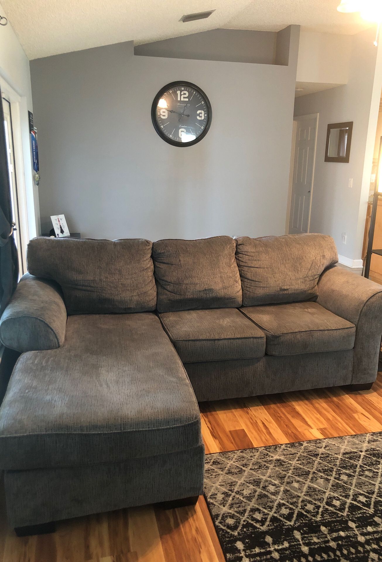 Grey Sectional Couch (Reversible)