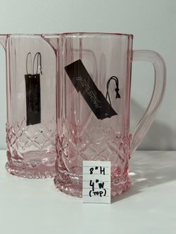 Pink Depression Glass Tumbler pitcher jug carafe - SET of 2