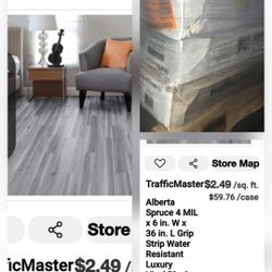 950sqft  New Gray Color Floor  .40  Boxes   