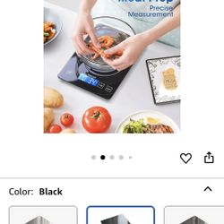 Food Scale Digital Weight Grams and oz,lb Kitchen Scale Tempered Glass Platform (Black)