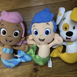Bubble guppies gil, molly and puppy plush stuffed dolls nick jr