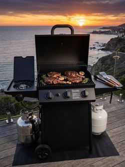 Char-Griller Propane Gas Grill & Smoker Side Burner