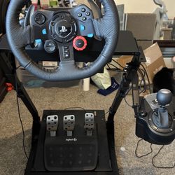 Logitech Steering Wheel, Pedals, Shifter And stand