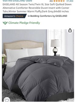 EASELAND All Season Twin Size, Dark Grey,64x88 inches
