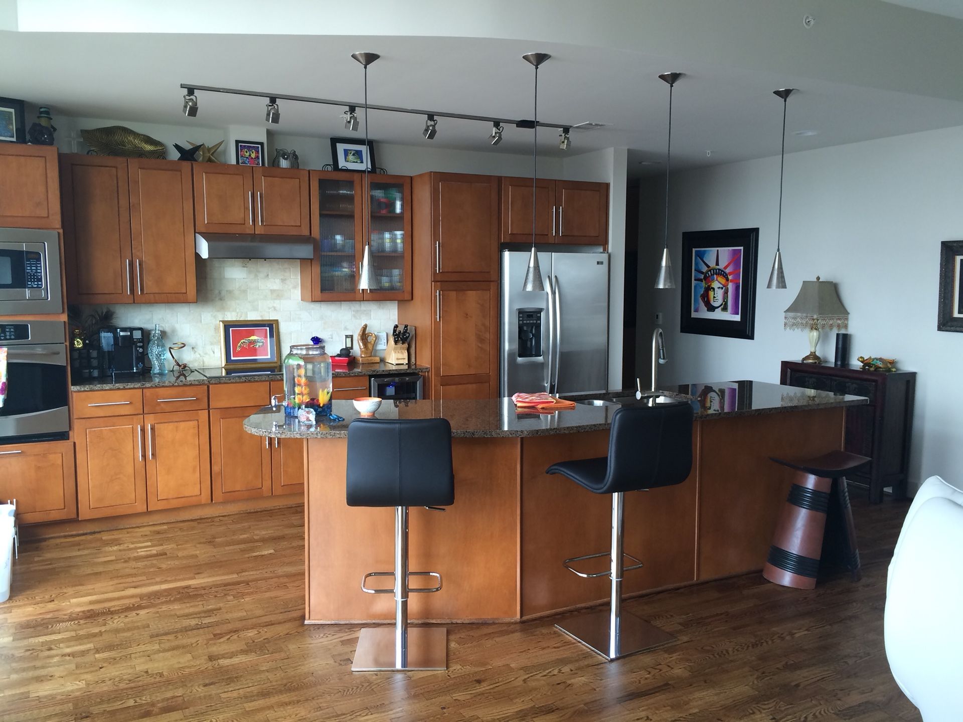 Contemporary Cantoni Black Leather Barstools