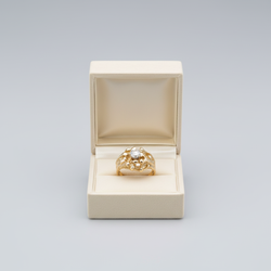 14K Yellow Gold Solitaire Diamond Nugget Ring - 0.36ct