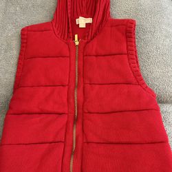 Michael Kors Women's Red Hoodie Vest. Size Medium