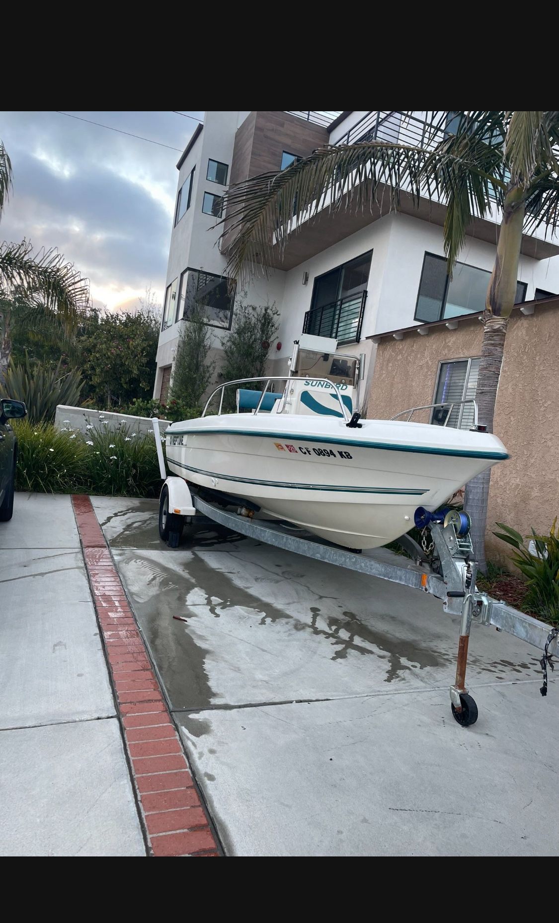 1998 Neptune Sunbird Center Console Fishing Boat 90hp Evinrude
