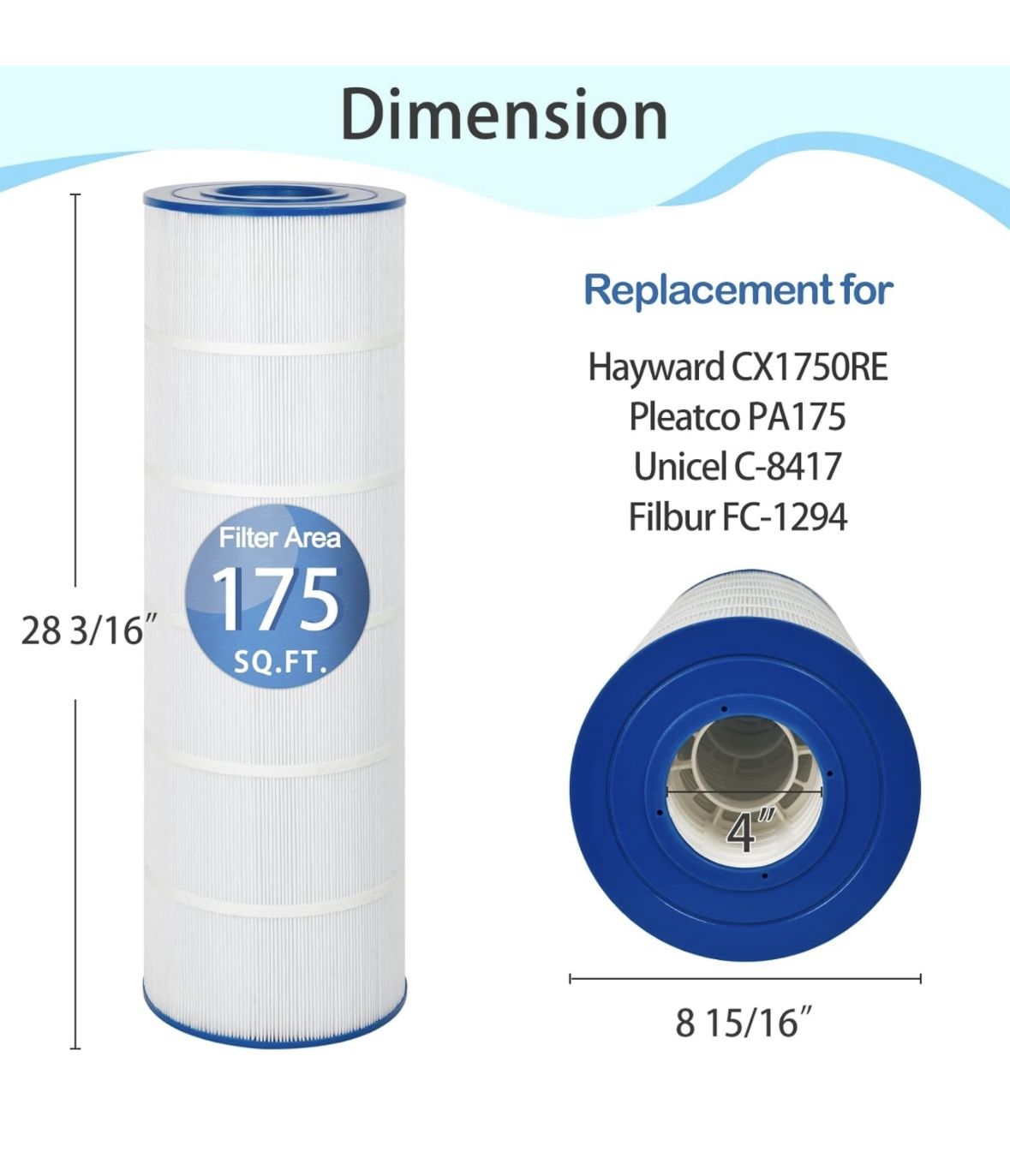 C1750 CX1750RE PA175 C8417 FC1294 Pool Filter