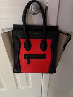 Céline Nano Luggage Tote – Neon Orange/Black