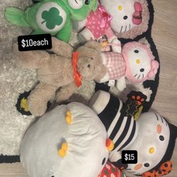 Hello Kitty Plushies ,carebare ,other 