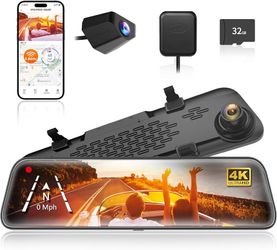 WOLFBOX G840S 12" 4K Mirror Dash Cam Backup