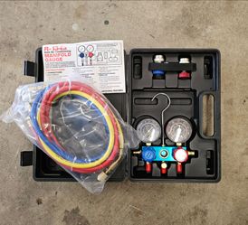 A/C PRO Auto Air Conditioning R-134a Manifold Gauge & Hose Set in hard case