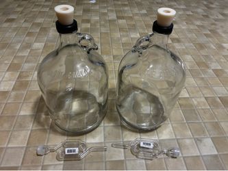 2 1-gallon beer/wine carboy bottles