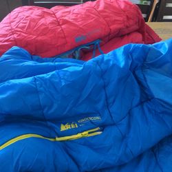 2 R E I Kindercone Sleeping Bags For Kids Used Excellent Condition No Rips.