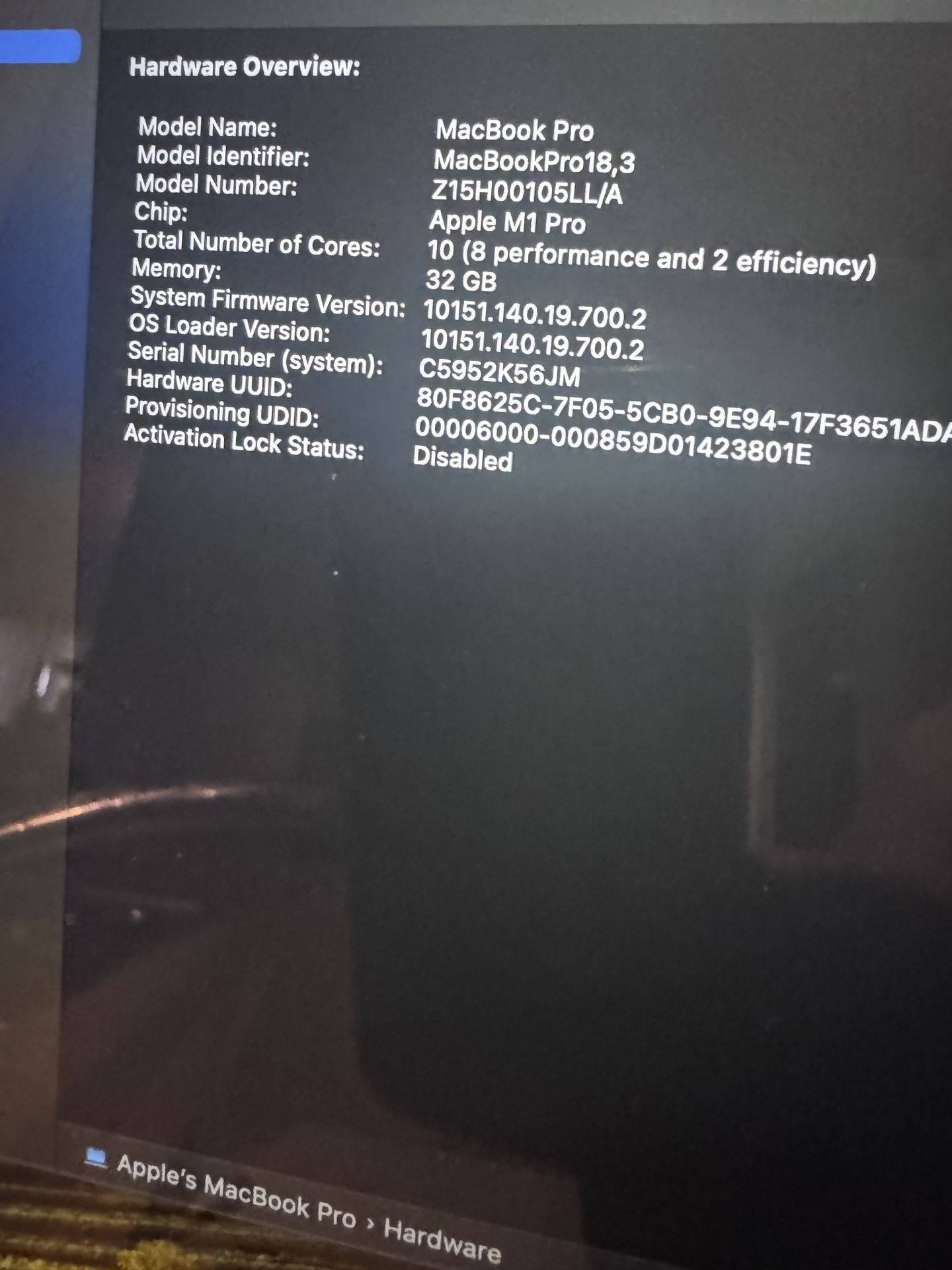 MacBook Pro 14 Space Gray 2021 3.2 GHz M1 Pro 10-Core/16-Core 32GB 1TB