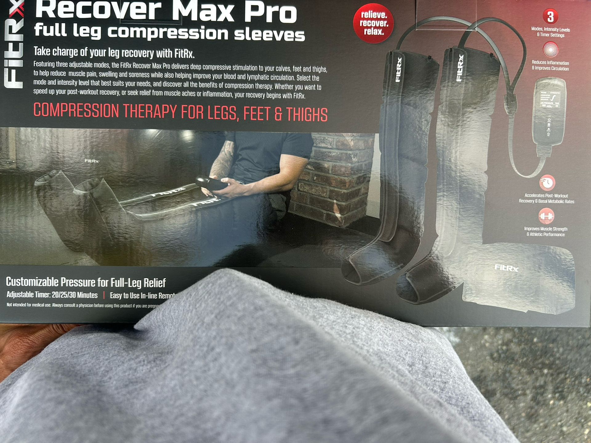 FitRx Recover Max Pro Full Leg Compression Massager