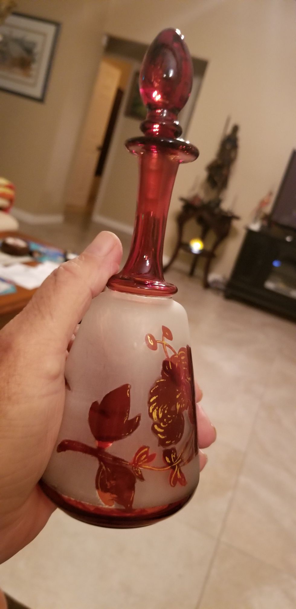 Antique bell shaped Blown glass perfume bottle