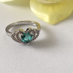 Turquoise Heart Ring, Size 8