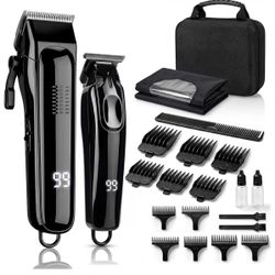 Professional Hair Clippers for Men & Zero Gapped Detail Trimmer Kit - 7000RPM