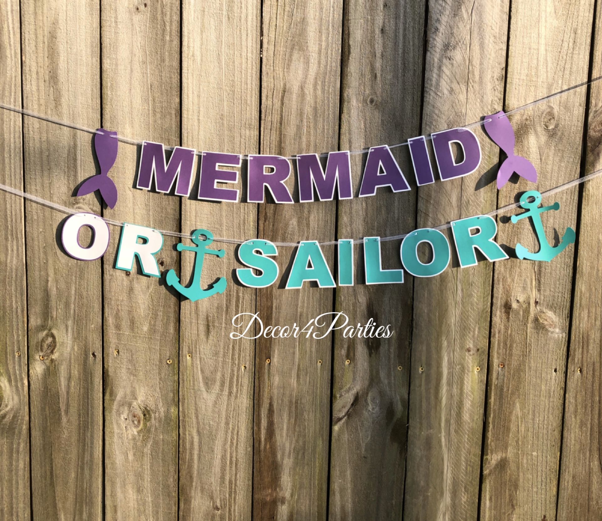 Mermaid or Sailor Gender Reveal Banner