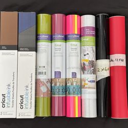 8 Cricut materials lot - HTV / iron-on vinyl infusible ink rolls