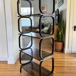 Wood And Black Freestanding Shelf Unit
