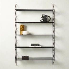 Pair of CB2 Metal & Glass Shelving Units
