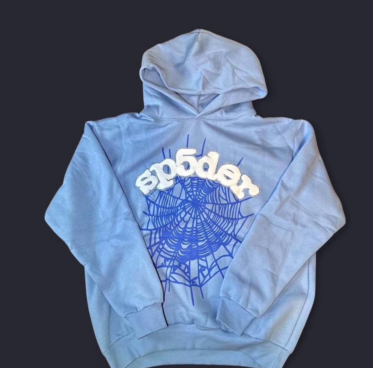 Light Blue Spider Hoodie Size Medium SHIP ASAP