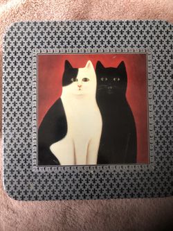 Cat tin - approximately 6-7 inch square