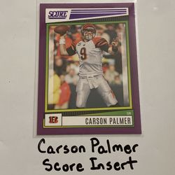 Carson Palmer Cincinnati Bengals All-Pro QB Score Short Print Insert Card. 