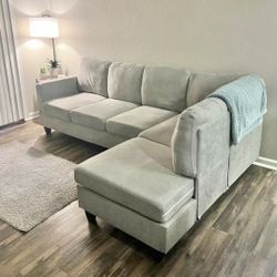 Light Gray Hiller 95” 2pc Sectional Sofa with RAF Chaise by Andover Mills