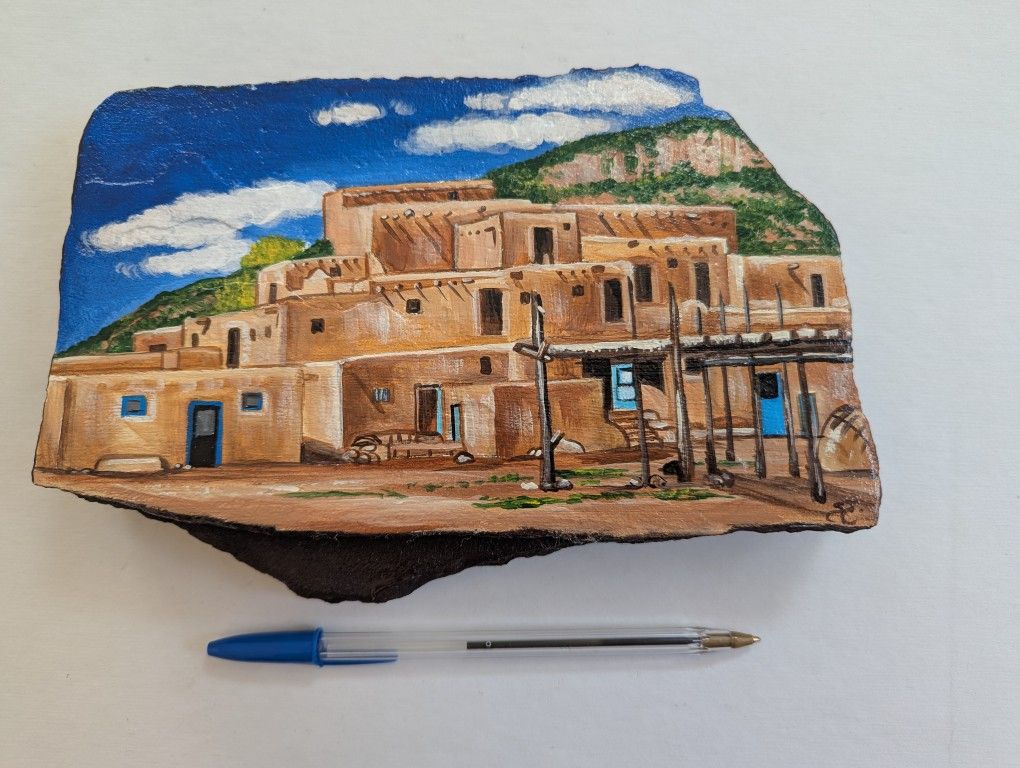 Taos Pueblo Acrylic Painting