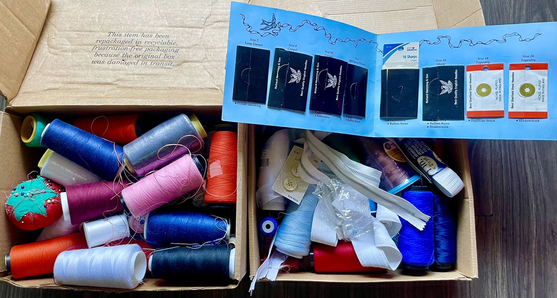 Threads and needles for sewing