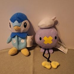 Pokémon 2007 Jakks Pacific 3" DRIFLOON & PIPLUP-Sold Together