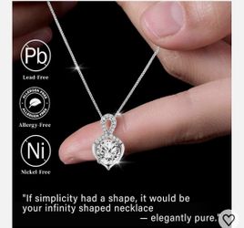 Sparkling Heart Moissanite Necklaces for Women, 1 Carat Moissanite, 925 sterling silver necklaces, 