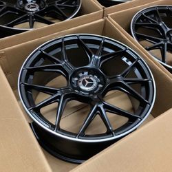 19” Staggered Matte Black Wheels For Mercedes Brand New 4X Staggered Set 19x8.5/9.5 S Class E Class C Class 