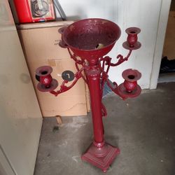 Red Outdoor Candle Holder