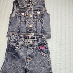 Baby Jean Shorts Abd Jacket Vest Set 