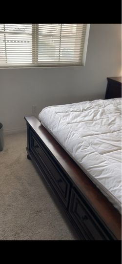 King size cherry wood bed frame