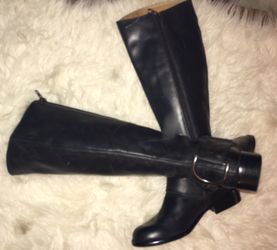 Juicy Couture tall black leather boots Sz 6.5 great Condition