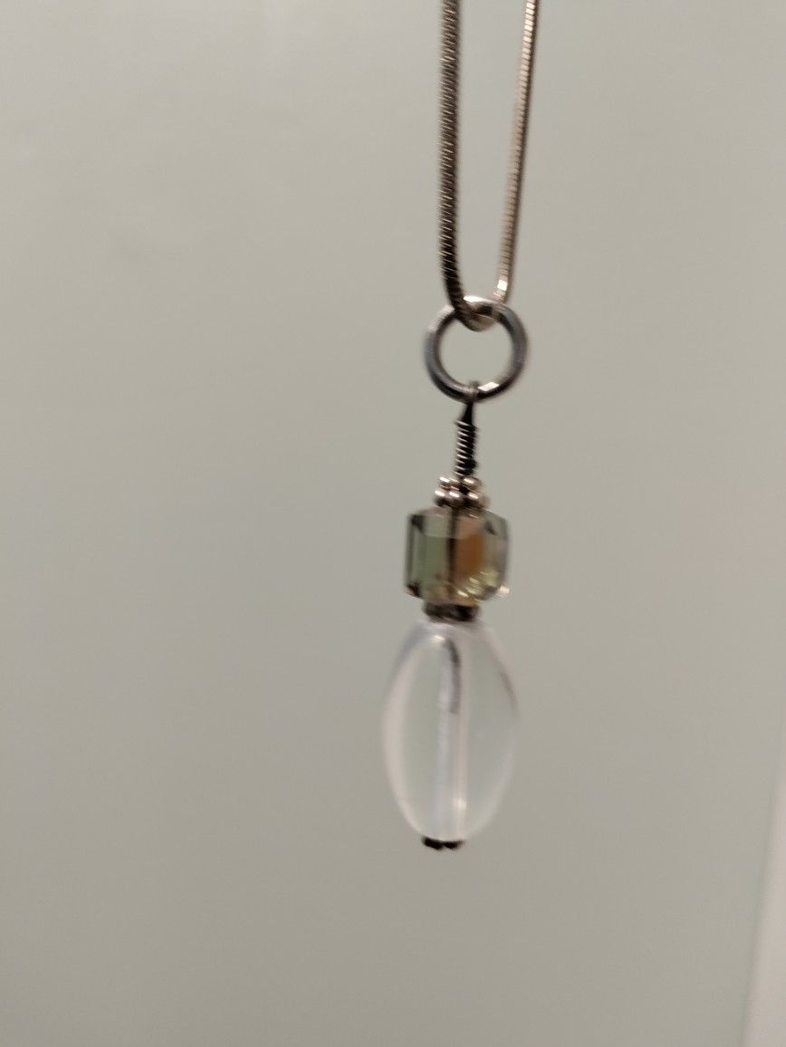 Beautiful Crystal Pendant 925 Sterling Silver