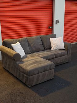 Gray Microfiber Sectional Sofa with Chaise