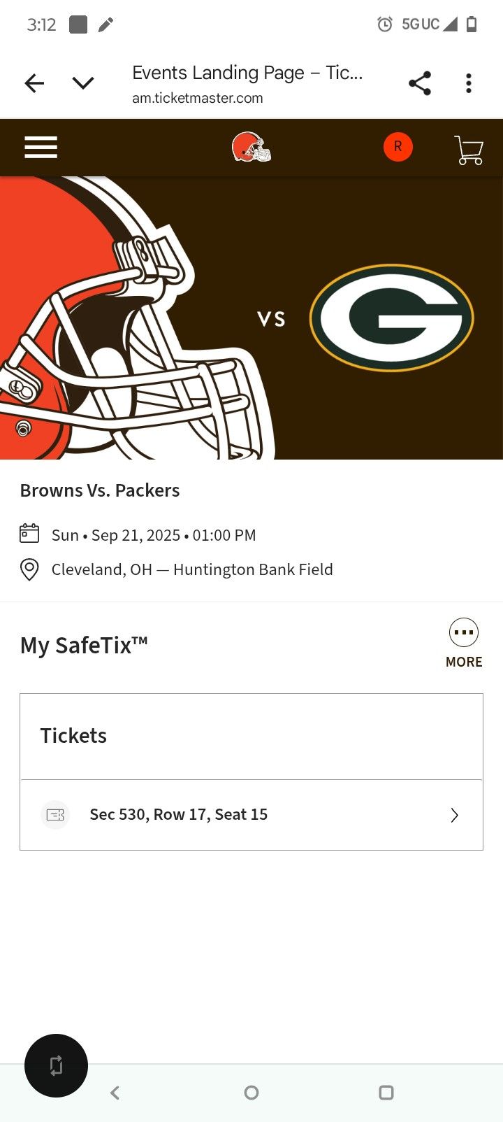 Cleveland Browns Ticket LIVE