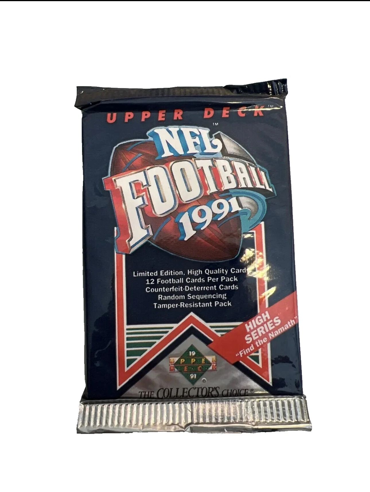 1 SEALED 1991 UPPER DECK HIGH SERIES NFL HOBBY PACKS 12 CARD PACK
