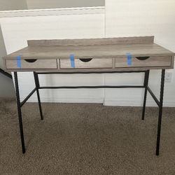 Stylish Grey Wash Desk - 3 Drawers - Great Condition!