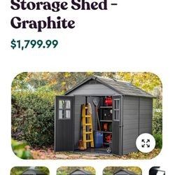 🆕 Keter Newton 7.5x9 Large Resin Outdoor Storage Shed Kit – Perfect to Store Patio Furniture, Garden Tools, Bike Accessories, and Lawn Mower