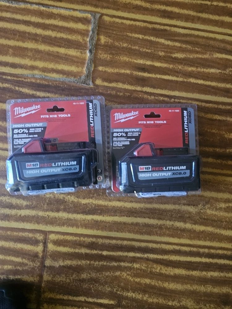 Milwaukee Batteries 8.0 and 6.0