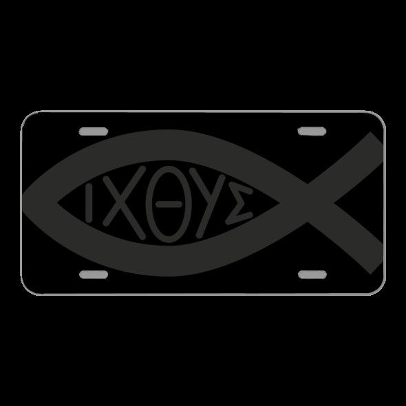 License Plate Novelty Car Front Ichthys Jesus Christ Symbol Fish